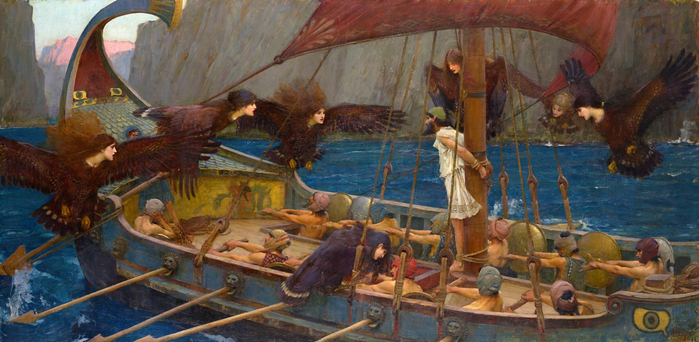 Odysseus og sirenerne (John William Waterhouse, 1891)